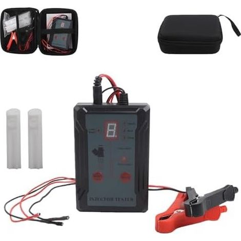 Kraftstoffeinspritzdüsenprüfer mit 8 Impulsmodi - Zweikanalige 12V/5V-Prüfung - Kurzschlussschutz - Inklusive 2 Adaptergrößen für EFI/GDI-Einspritzdüsen (1/5)