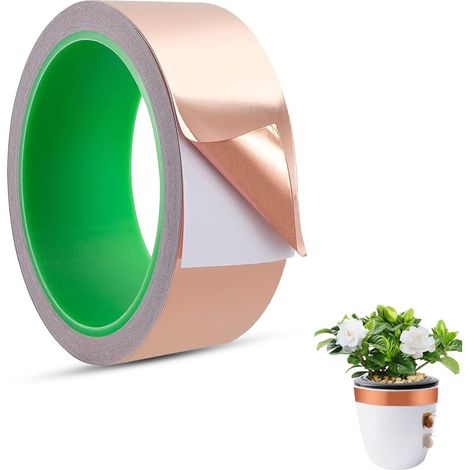 Ruban de Cuivre Contre Les Escargots, Ruban Cuivre Anti Limace, Feuille de Cuivre Bande Ruban, Bande de Cuivre Escargot, Bande de Cuivre Jardin, pour SuréLevées Balcons Jardins (1/5)