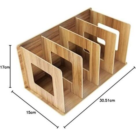 Bardusch-Trieur bureau bois simple, presse-livres modulable pour revues, CD et classement