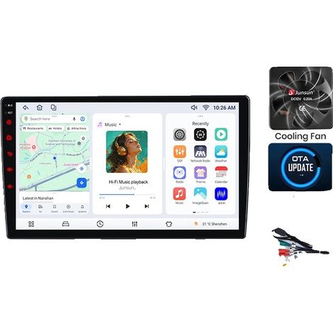 Radio para coche, pantalla táctil, reproductor de audio, compatible con Toyota RAV4 (XA30) 2005-2012, navegación GPS Android con ventilador de refrigeración integrado, V7 (8 GB-256 GB) (1/2)