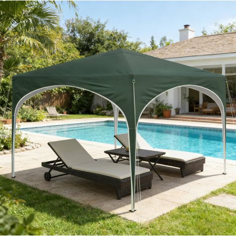 Gazebo giardino pieghevole impermeabile 3x3 m verde OKMYHOME (1/5)