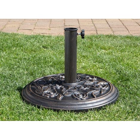 Charles Taylor Traditional Round Parasol Sun Umbrella Base Weight Black 9kg (1/2)