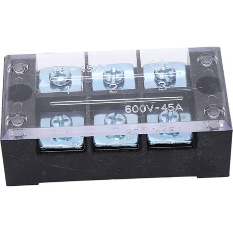 2 pièces bornier 45A 600V TB Type fixe PC laiton double rangée bloc de vis pour systèmes de Distribution 3 Bits (4503) (1/5)