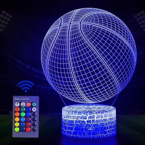 Nachtlicht für Kinder, 3D-Illusionslampe, LED-Licht mit Fernbedienung, 16 wechselnde Farben mit einstellbarer Helligkeit, Dekoration (1/4)