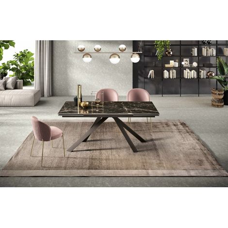 Tavolo allungabile 240 cm piano gre's porcellanato NESTORE Marrone (1/3)