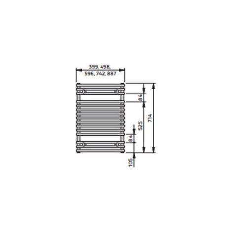 VN-DION Badheizk. gebogen H 700 BL 900 BH 714x156x900mm weiß