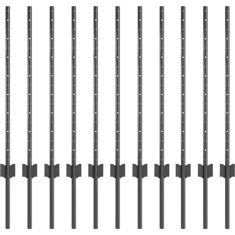 Palo per recinzione interrato 11 pz Grigio 120 cm (1/5)