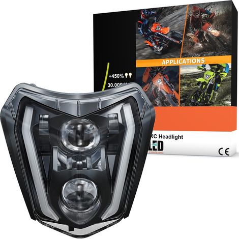 Phare à LED KTM EXC / EXC-F EXCF Homologué étanche canbus 92W Réel - XENLED - 3100Lms (1/5)