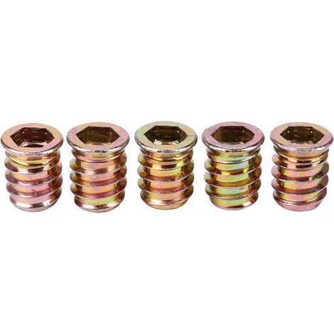 Lot de 5 insert filete M10 x 20 mm pour bois (1/5)
