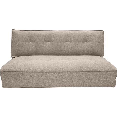 Sofá cama de 2 plazas convertible en tela color topo SALLY (1/4)