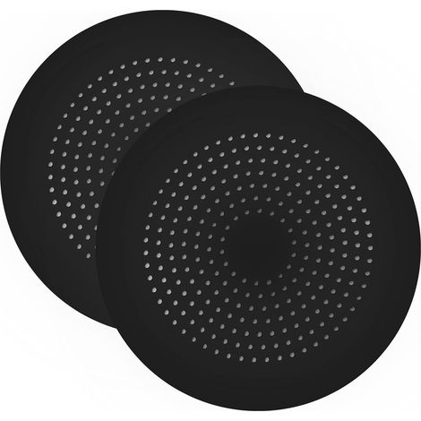 Round shower drain hair catcher with suction cup, easy to install, pack of 2 (black) (1/4)