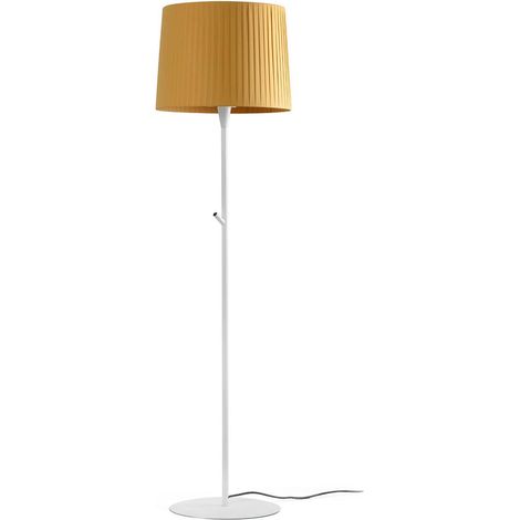 Faro SAMBA - Lampada da terra rotonda Tappered con paralume giallo, E27 (1/4)