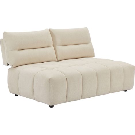 Divano 2 posti schienale avanti-indietro in Tessuto testurizzato Beige - APOLIU