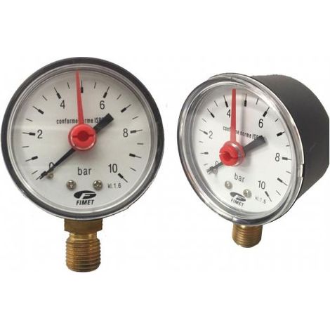 MANOMETRO PER AUTOCLAVE PRESSIONE ACQUA SCALA DA 0 - 10 BAR 1/4 M (11818)