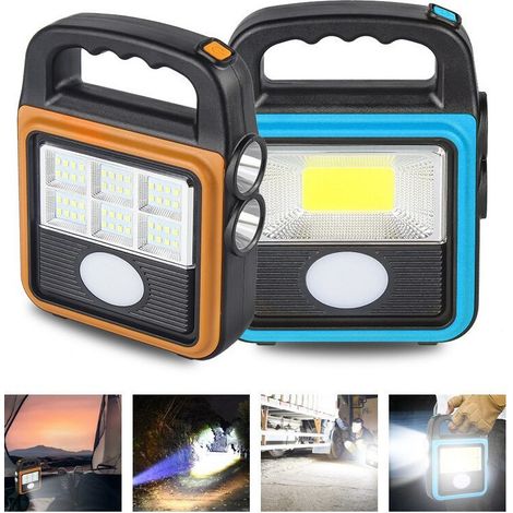 TRADE SHOP - Torcia Solare Portatile Multifunzione Ricaricabile Lanterna Da Campeggio Ip65 -