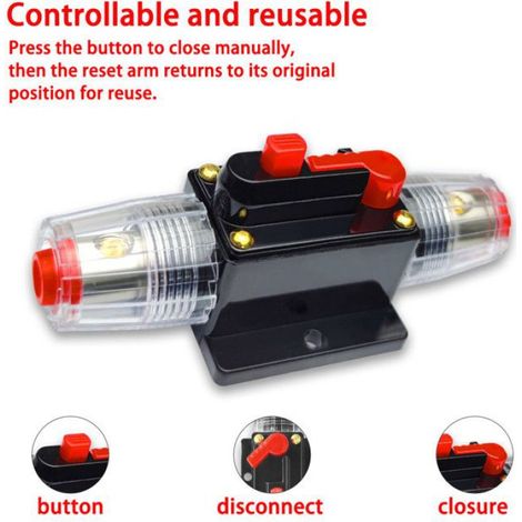 Porte-fusible série à réinitialisation manuelle,Protection étanche,disjoncteur 12V-48V DC,disjoncteur Audio marin pour voiture-40A (1/4)