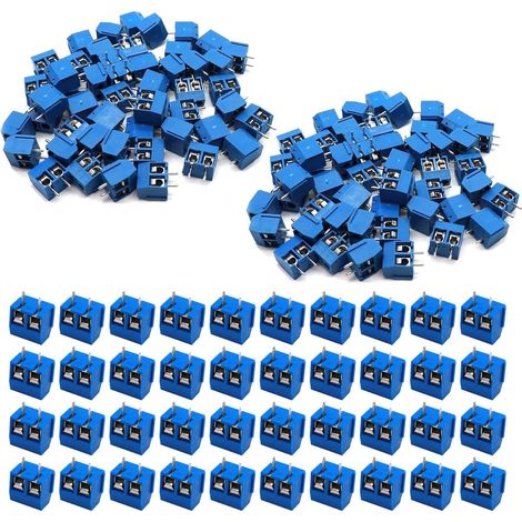 CCYKXA 160 Pieces 2-Pin PCB Screw Connector, Blue Solder Terminal Block, 5mm PCB Screw Terminal Block for Arduino