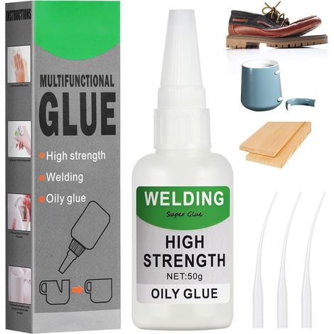 Flintronic Colle Instantanée Extra Forte à Base D'huile - Universelle Puissante à Séchage Rapide et Haute Résistance pour Plastique, Cuir, Métal, Bois, Céramique (50g) (1/5)