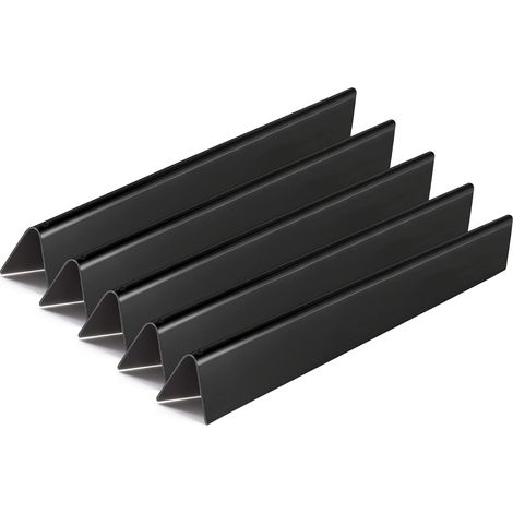 7536/7537 Piastra riscaldante per barbecue in acciaio porcellanato da 57 cm per Weber Spirit E310, E320 (con manopole per bruciatori laterali, 2007-2012), per Spirit 700, Weber 900, confezione da 5 (1/5)