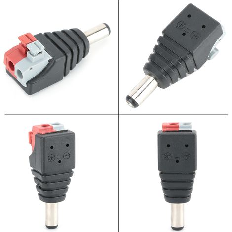 20 Connecteurs Mâle DC 5.5x2.1mm avec Câbles pour Rubans LED, Adaptateurs d'Alimentation (1/5)