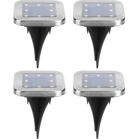 Projecteur LED encastré solaire étanche pour jardin - Éclairage extérieur blanc