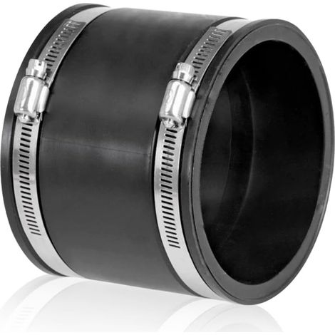 Raccord Flexible en Caoutchouc, Ø 100 mm Manchon en Caoutchouc avec Deux Colliers de Serrage en Acier Inoxydable, Adaptateurs de Raccord de Tuyau Connecteurs pour Ventilateur, Tuyau Rigide (1/5)