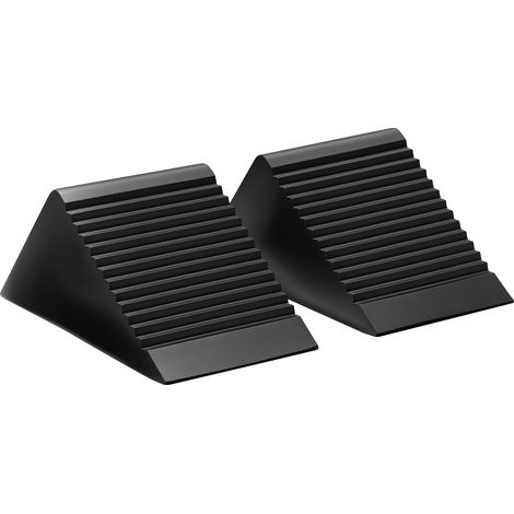 Wiltec Cunei fermaruota in gomma 129 x 77 x 60 mm Set di 2x Cuneo blocca ruote con portata 2 tonnellate per coppia per rimorchi, camper e auto