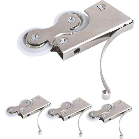 4 Roulettes Métalliques Silencieuses pour Portes Coulissantes Galets à Roulement 608 Double Roue Kit 4 Pièces Accessoires pour Armoires et Fenêtres Coulissement Fluide et (1/5)
