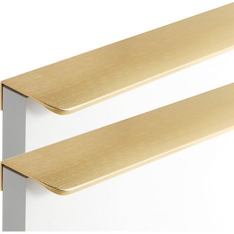 Poignées d'armoire en or brossé, poignées de porte de meubles invisibles, 2 pièces, poignées de tiroir de placard pour cuisine, salle de bain, chambre à coucher, armoire, alliage d'aluminium (longueu8 (1/5)