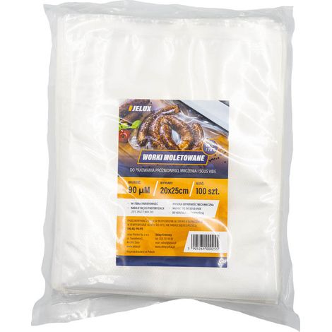 Gerändelte Beutel für Vakuumverpackungen 200x250mm 100 Stück.