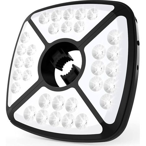 JSSEVN - Wiederaufladbare Sonnenschirmleuchte, 32 LEDs mit 2 Helligkeitsstufen, verstellbare elastische Klemme für Gartenschirme und Campingzelte (1/4)