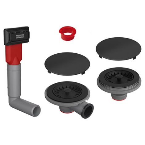 Vidage manuel noir mat Franke - sous plan double cuves 90mm
