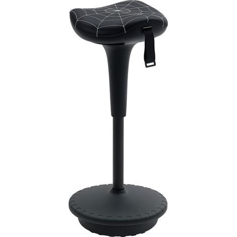 Sgabello da ufficio girevole, ergonomico, regolabile in altezza da 65,5 a 83,5 cm, inclinabile a 120°, nero.