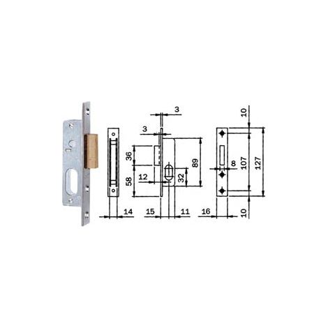 SERRATURA DA INFILARE PER MONTANTI SOLO CATENACCIO 760  mm.15 (7601510)    ISEO