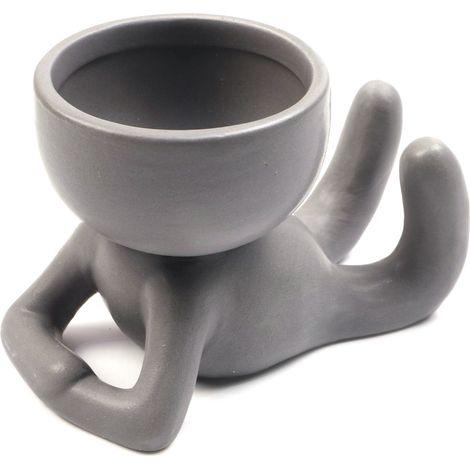 Humanoider Keramik-Blumentopf für Sukkulenten, kleine Vase, Bastelarbeiten, Bürodekoration YL1482-2