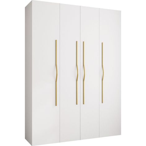 Armoire Hartford 564, Blanc, 246x180x42cm, Portes d'armoire: Avec des charnières, Nombre d'étagères: 12 (1/5)