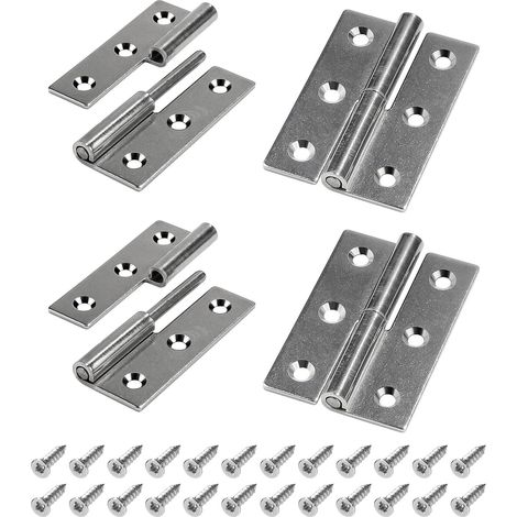 Türscharniere, 7,5 x 5 cm Klappscharnier, abnehmbares Scharnier mit 24 Schrauben, Türscharnier aus Edelstahl 304, rechts angeschlagenes Scharnier für Innen- und Außentüren, Industrieschränke