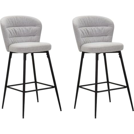 Lot de 2 Tabourets de Bar "Losanna" 108cm Gris (1/5)