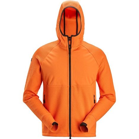 GIACCA SECONDO STRATO CON CAPPUCCIO E ZIP FLEXIWORK TG.M ARANCIO (1/2)