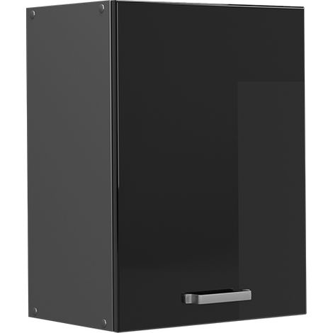 Pensile da cucina R-Line, Nero lucido, 45 cm, Vicco