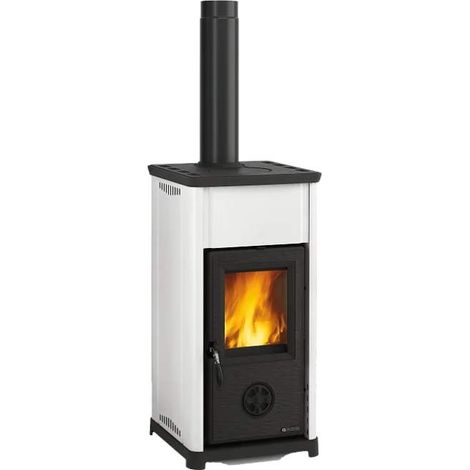Stufa a Legna La Nordica Tea 5.0 Bianco 7 kW Classe A+ in Acciaio Porcellanato