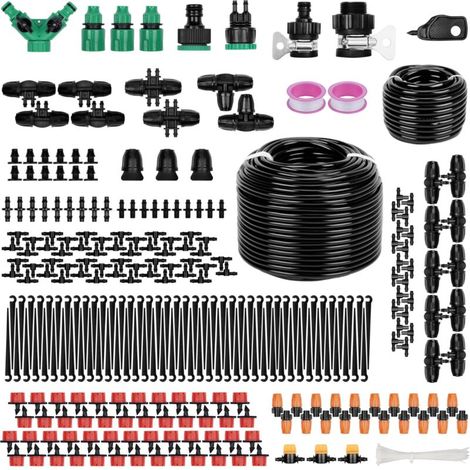 Système d'irrigation Jardin 340PCS Kit d'irrigation Goutte , 55m+15m Kit Arrosage Automatique,Kit d'irrigation Goutte à Goutte Système d'irrigation pour Jardin pour Jardin pelouse Serre Plantes (1/4)