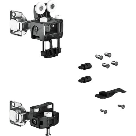 Hettich WingLne L,                       Laufteilset mit unteRr Führung mit SchLeßautomatik,                       12kg,                       schwarz,                       L