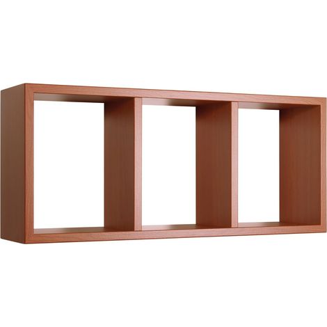 Mensola cubo 3 scomparti scaffale ciliegio soggiorno salotto camera moderno Tristano (1/5)