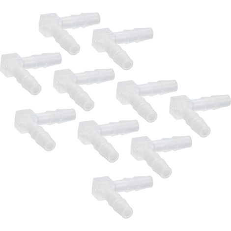 90°-Winkelstück, 4 mm Kunststoff, 10 Stück, gleichschenkliger Schlauchanschluss für Aquarien, L-Stück, Schlauchverbinder (1/5)