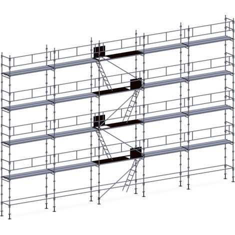 Echafaudage façadier 160 m² garde-corps planchers