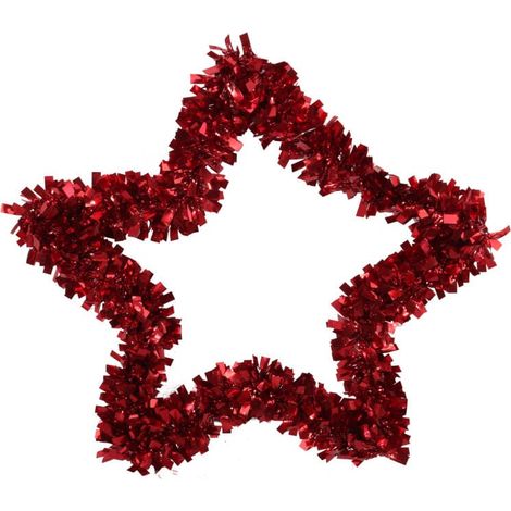 Roter, glitzernder Folien-Weihnachtsstern als Hängedekoration (1/2)