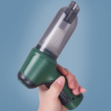 Aspirateur Main Sans Fil 【Mano】 avec Ventilation, Pompe et Aspiration Forcee ABS Lithium 2000mAh 2 Batteries 20x14cm Inclus 7 Pieces et USB (1/5)