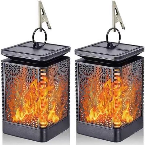 lanternes solaires sans fil à flamme éclairage de jardin paysager suspensions LED étanches idéales pour terrasses balcons allées Noël 2 (1/5)