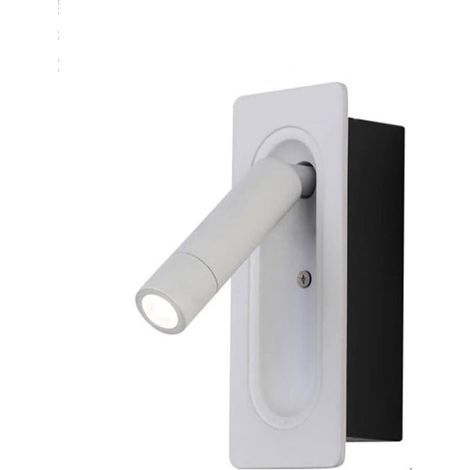 Moderne magnetische Wandleuchte für Hotels, Nachttischlampe, Leselampe, verstellbarer LED-Spot, minimalistischer skandinavischer Stil, integrierte Wandleuchte für Flur und Eingangsbereich, weiß - Crez